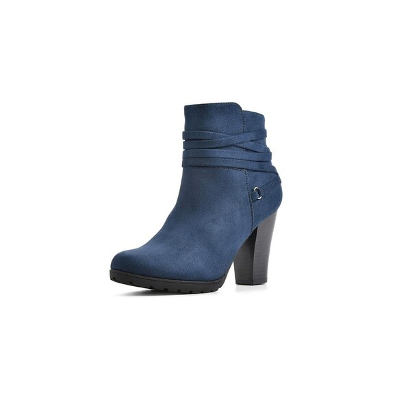 White Mountain Shoes - White Mountain Womens 6.5 W Midnight Blue Spade Zip Up Ankle Booties NIB LZ1